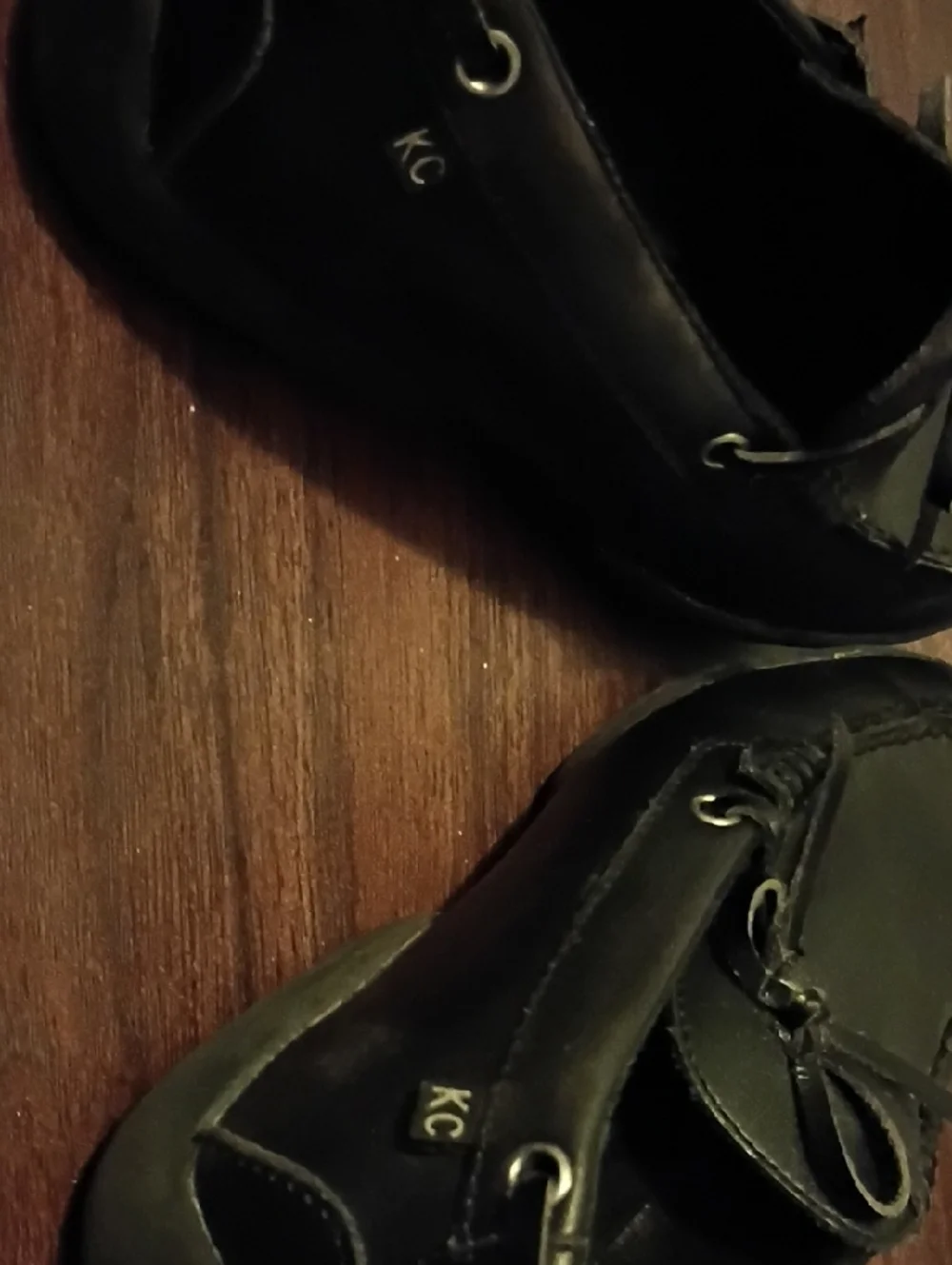 Boys Kenneth Cole Black Leather Bow Moccasin Loafers